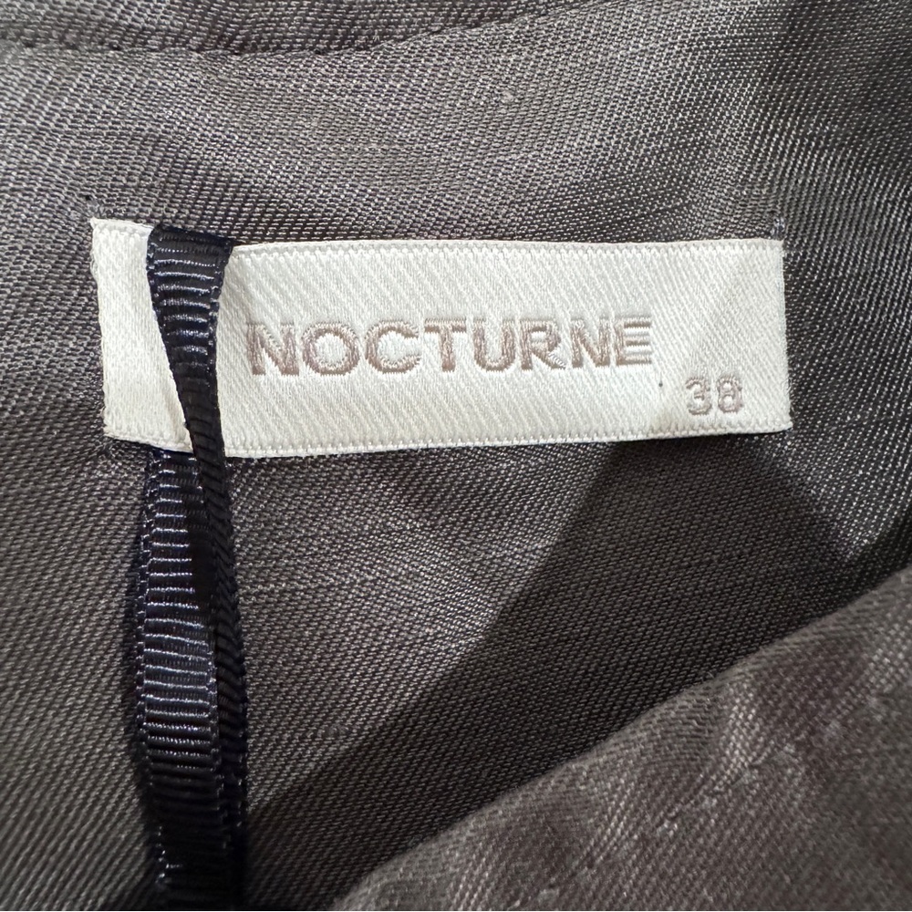 NWT Nocturne Seashell Linen Mini Dress Villa Cocktail Preppy Khaki Green Sz 38/8 - Picture 4 of 16